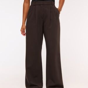 Abercrombie Sloane Curve Love Wide Leg Pants brown size 12